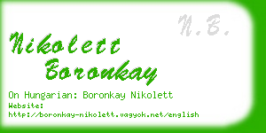 nikolett boronkay business card